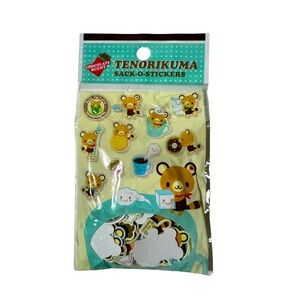 Vintage Sanrio Tenorikuma Sack-O-Stickers 100 Mini Stickers 10 Design Chocolate